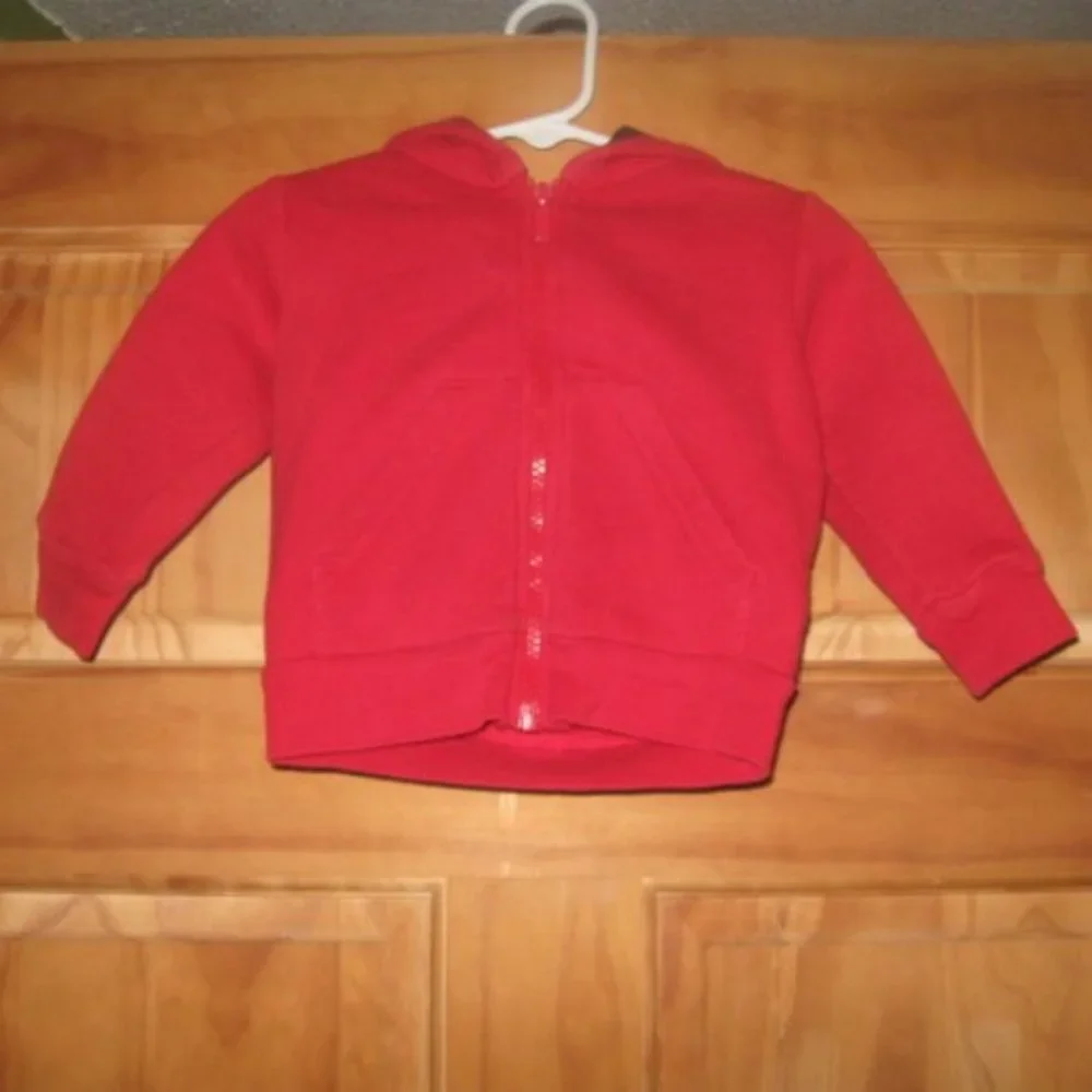 5/$20 Boys Garanimals Red w/Black Stripes Hooded Zip Up Sweatshirt